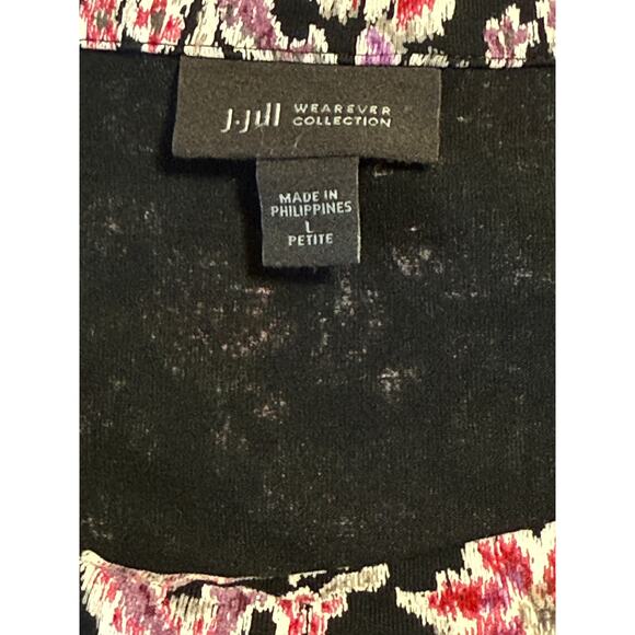 J. Jill Wearever Collection Black Paisley Top/Tunic, Size LP - Picture 5 of 6